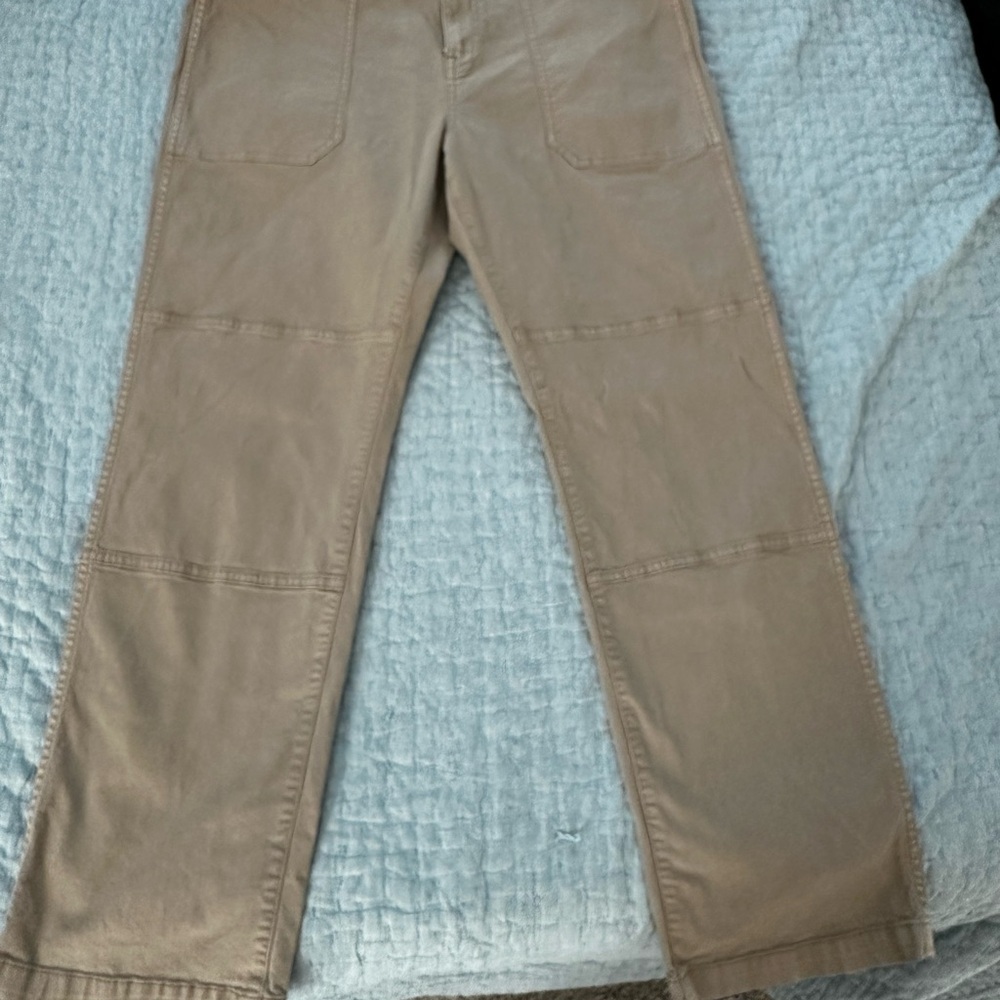 Madewell - 90’s Straight Leg Pants in Tan, Worn once (High Rise)
